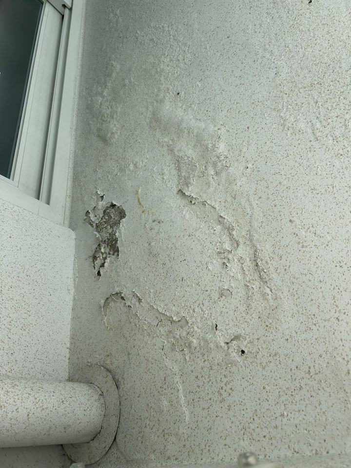 천장에서 벽 쪽으로 번진 자국