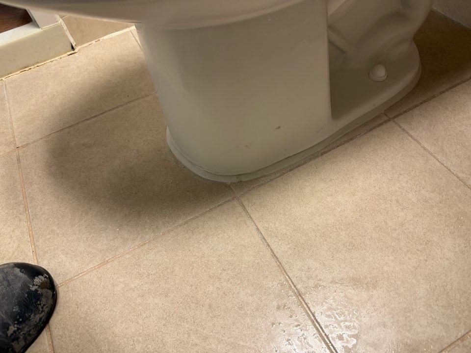 변기를 다시 앉히고 둘레를 마감했습니다